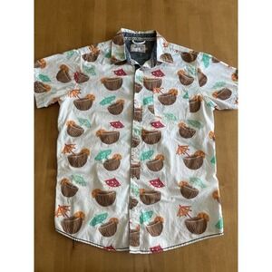 Huntington BC SurfTeam Coconut & Umbrellas‎ Tropical Cocktail Size M 100% Cotton